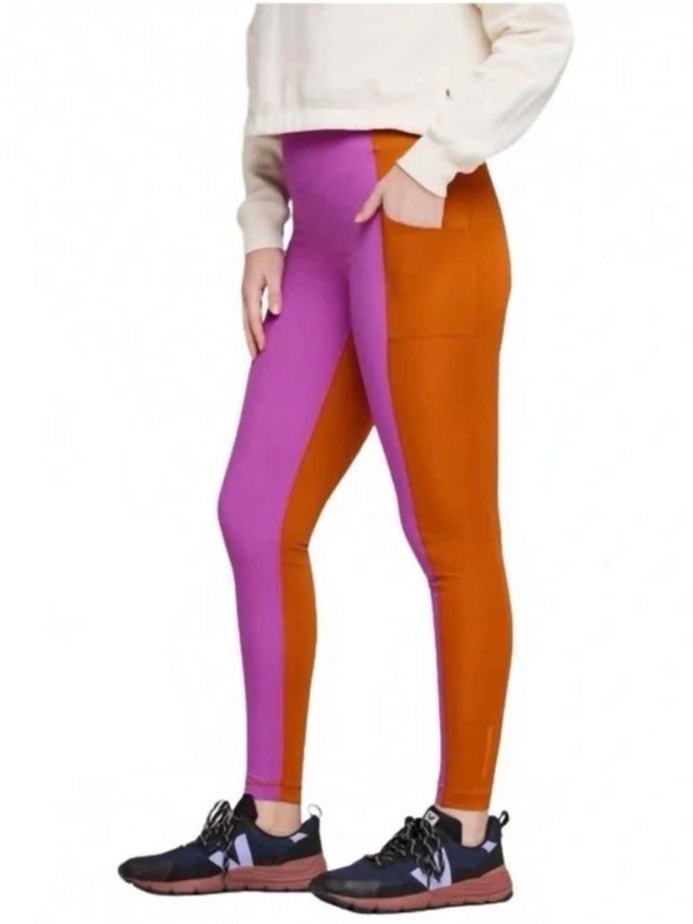 cotopaxi Two-Tone Purple & Orange High-Rise Leggings